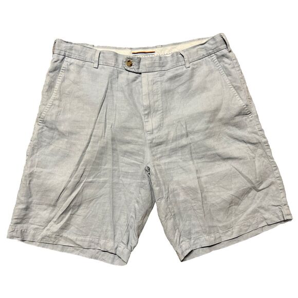 Peter Millar Blue 9" Inseam Shorts 47% Linen, 37% Silk, 17% Cotton. Size 35 - Picture 1 of 4